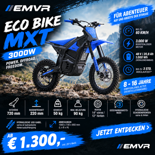 Preview: E-Cross Bike MXT 3000W 48V 20,8Ah 14/12"